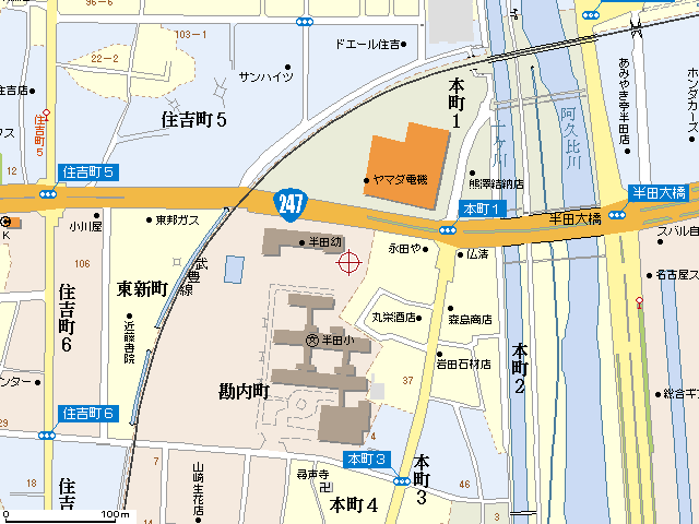 コミュニティスペースあみーご（半田市市民参画支援センター）への地図